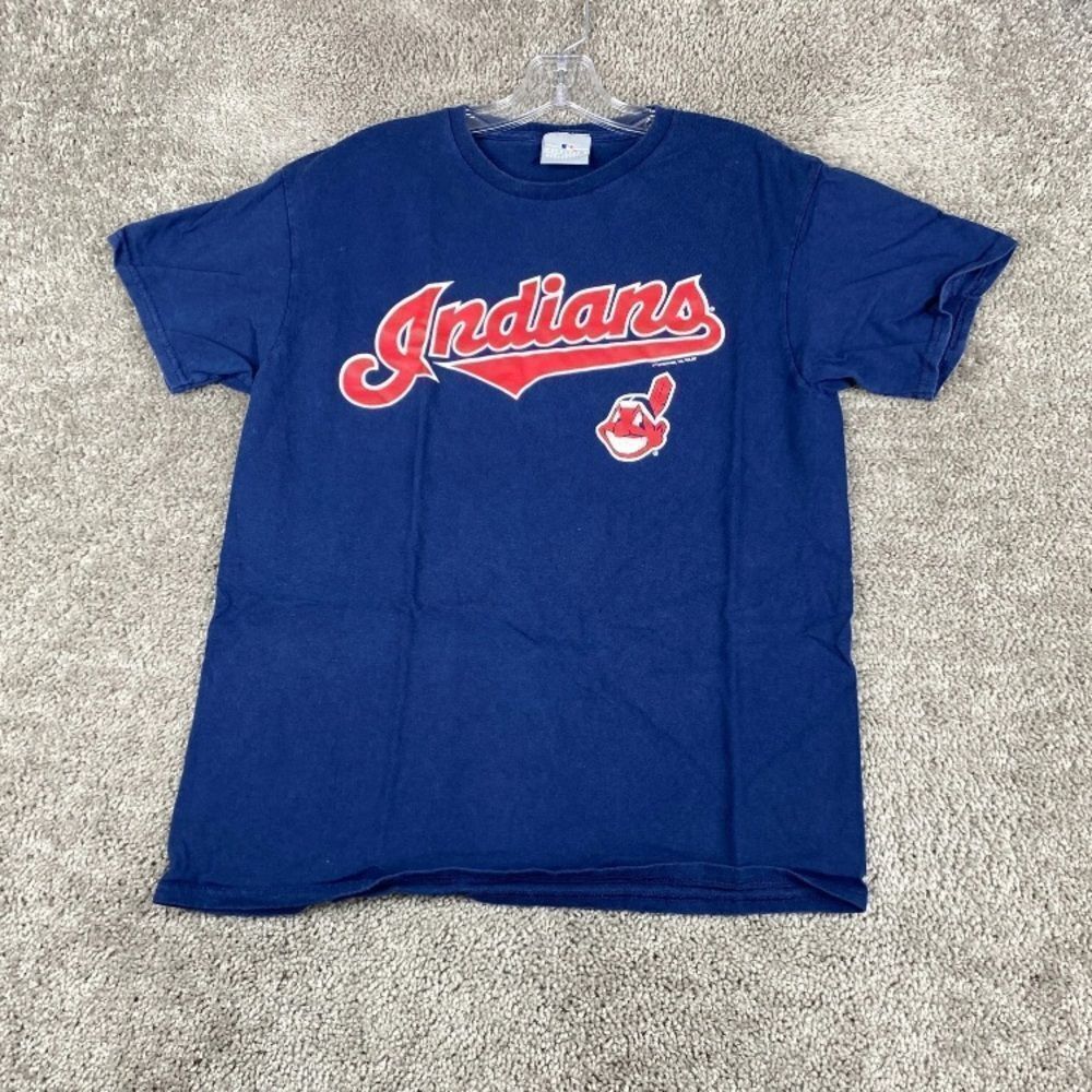 MLB Genuine Merchandise Cleveland Indians Navy Tee with Red and White Logo